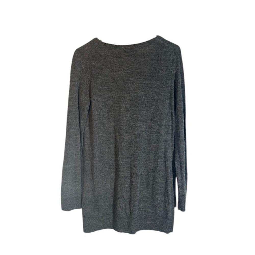Gap Button Down V-Neck Long Sleeve Wool Blend Cardigan Dark Gray Women Sz S - Picture 2 of 9